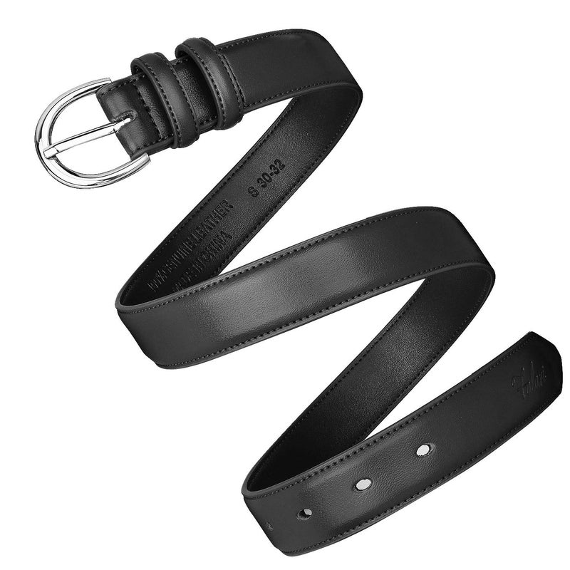 Falari Women Genuine Leather Belt Fashion Dress Belt With Single Prong Buckle 6028-Black-S - Image 3